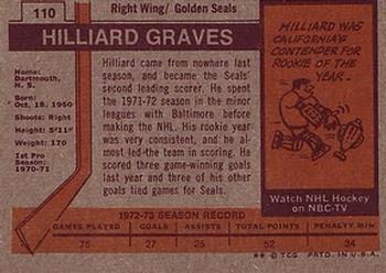 1973-74 Topps #110 Hilliard Graves Back