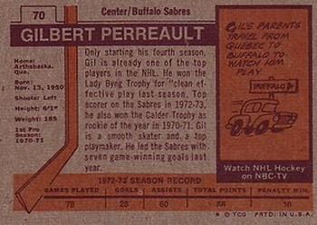 1973-74 Topps #70 Gilbert Perreault Back