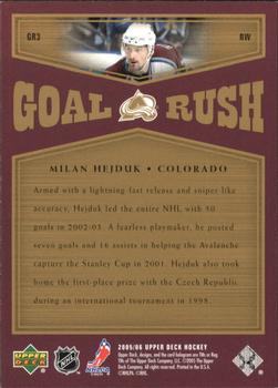 2005-06 Upper Deck - Goal Rush #GR3 Milan Hejduk Back