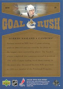 2005-06 Upper Deck - Goal Rush #GR10 Markus Naslund Back