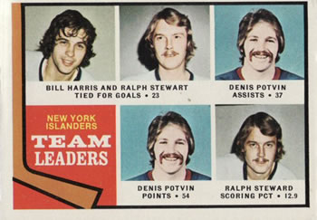 1974-75 Topps #233 Billy Harris / Ralph Stewart / Denis Potvin Front