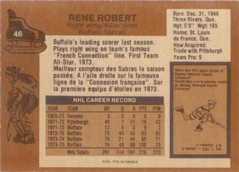 1975-76 O-Pee-Chee #46 Rene Robert Back
