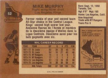 1975-76 O-Pee-Chee #52 Mike Murphy Back