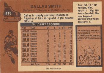 1975-76 O-Pee-Chee #118 Dallas Smith Back