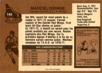 1975-76 O-Pee-Chee #140 Marcel Dionne Back