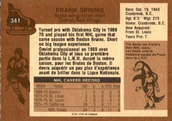 1975-76 O-Pee-Chee #341 Frank Spring Back