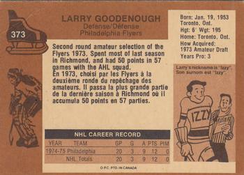 1975-76 O-Pee-Chee #373 Larry Goodenough Back