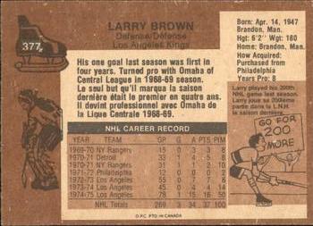1975-76 O-Pee-Chee #377 Larry Brown Back