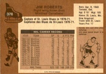 1975-76 O-Pee-Chee #378 Jim Roberts Back