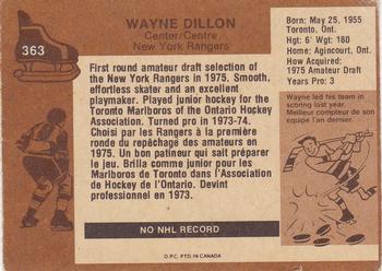 1975-76 O-Pee-Chee #363 Wayne Dillon Back