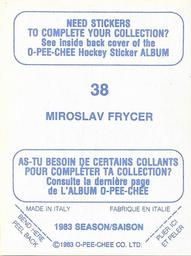 1983-84 O-Pee-Chee Stickers #38 Miroslav Frycer  Back