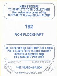 1983-84 O-Pee-Chee Stickers #192 Ron Flockhart  Back