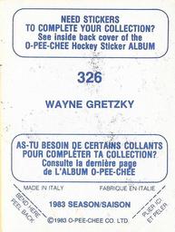 1983-84 O-Pee-Chee Stickers #326 Wayne Gretzky Back