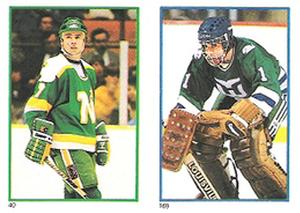 1985-86 O-Pee-Chee Stickers #40 / 169 Neal Broten / Mike Liut Front