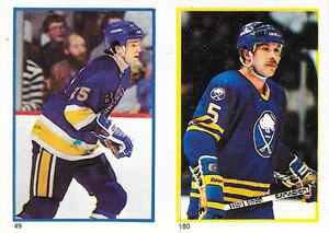 1985-86 O-Pee-Chee Stickers #49 / 180 Tim Bothwell / Mike Ramsey Front