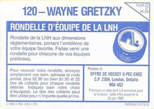 1985-86 O-Pee-Chee Stickers #120 Wayne Gretzky Back
