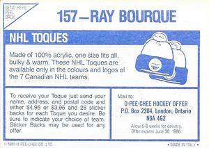 1985-86 O-Pee-Chee Stickers #157 Ray Bourque Back