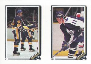 1987-88 O-Pee-Chee Stickers #21  / 161 Mark Hunter / Gary Leeman Front
