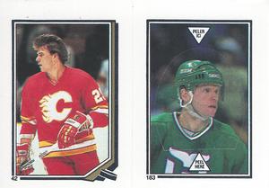 1987-88 O-Pee-Chee Stickers #42 / 183 Joel Otto / Doug Jarvis Front