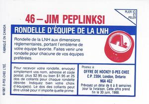 1987-88 O-Pee-Chee Stickers #46 Jim Peplinski Back