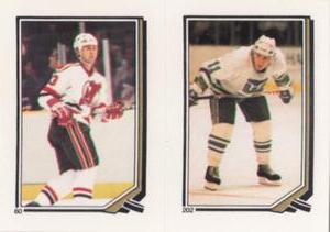 1987-88 O-Pee-Chee Stickers #60 / 202 Bruce Driver / Kevin Dineen Front