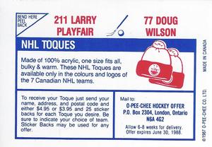 1987-88 O-Pee-Chee Stickers #77 / 211 Doug Wilson / Larry Playfair Back