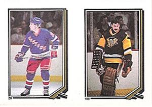 1987-88 O-Pee-Chee Stickers #28 / 168 Kelly Kisio / Gilles Meloche Front