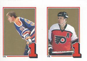 1987-88 O-Pee-Chee Stickers #174 / 176 Wayne Gretzky / Mark Howe Front