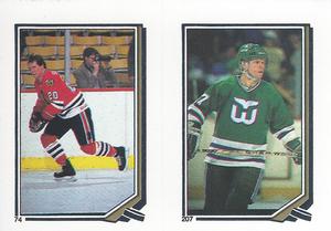 1987-88 O-Pee-Chee Stickers #74 / 207 Al Secord / Doug Jarvis Front