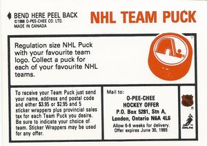 1988-89 O-Pee-Chee Stickers #86 / 216 Mike Vernon / Joe Nieuwendyk Back