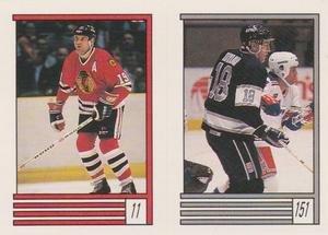 1989-90 O-Pee-Chee Stickers #11 / 151 Troy Murray / Dave Taylor Front
