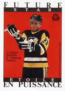 1989-90 O-Pee-Chee Stickers - Future Star/All-Star Backs #14 Zarley Zalapski  Front