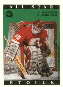 1989-90 O-Pee-Chee Stickers - Future Star/All-Star Backs #34 Mike Vernon  Front