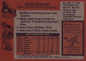 1975-76 Topps #46 Rene Robert Back