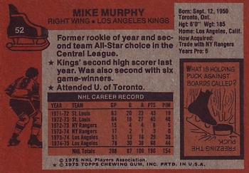 1975-76 Topps #52 Mike Murphy Back