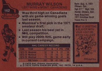1975-76 Topps #162 Murray Wilson Back
