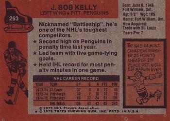 1975-76 Topps #263 J. Bob Kelly Back