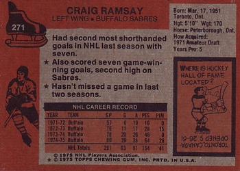 1975-76 Topps #271 Craig Ramsay Back