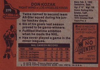 1975-76 Topps #276 Don Kozak Back