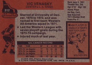 1975-76 Topps #312 Vic Venasky Back