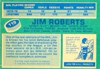1976-77 O-Pee-Chee #119 Jim Roberts Back