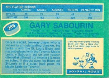 1976-77 O-Pee-Chee #266 Gary Sabourin Back