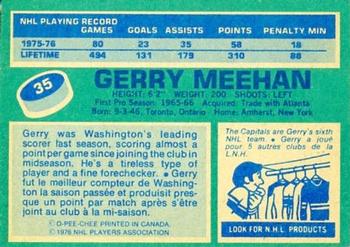 1976-77 O-Pee-Chee #35 Gerry Meehan Back