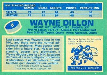 1976-77 O-Pee-Chee #9 Wayne Dillon Back