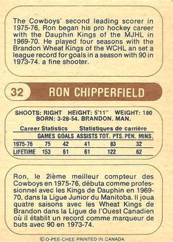 1976-77 O-Pee-Chee WHA #32 Ron Chipperfield Back