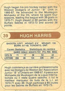1976-77 O-Pee-Chee WHA #39 Hugh Harris Back