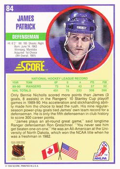 1990-91 Score Hottest and Rising Stars #84 James Patrick Back