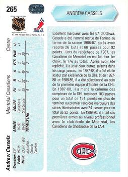1990-91 Upper Deck French #265 Andrew Cassels Back