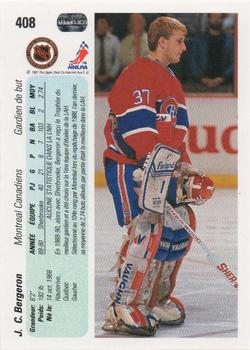 1990-91 Upper Deck French #408 Jean-Claude Bergeron Back