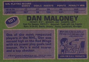 1976-77 Topps #101 Dan Maloney Back